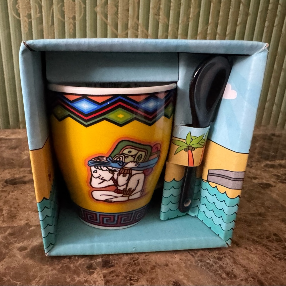 Colorful Ceramic Mug with Spoon